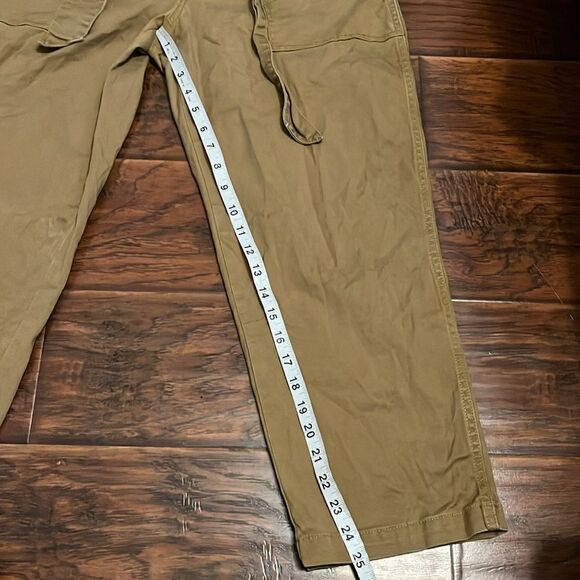 Cabi Brown Discovery Trouser Utility Front Tie Elastic Waist Cropped Pants Boho - Picture 10 of 15